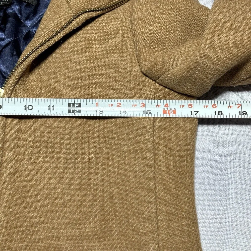 J Crew Brown Wool Lodge Coat Women's Size 00 Italian Stadium Cloth Nello Gori - Picture 10 of 14